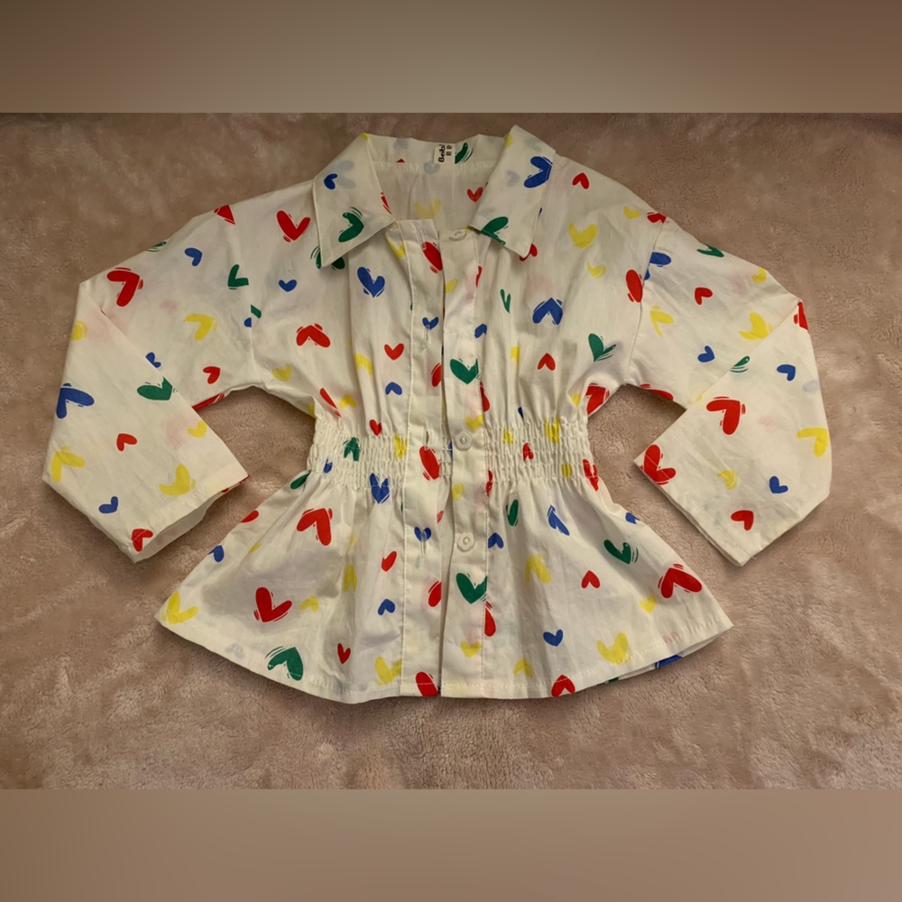 Heart Detailed Botton Up Blouse